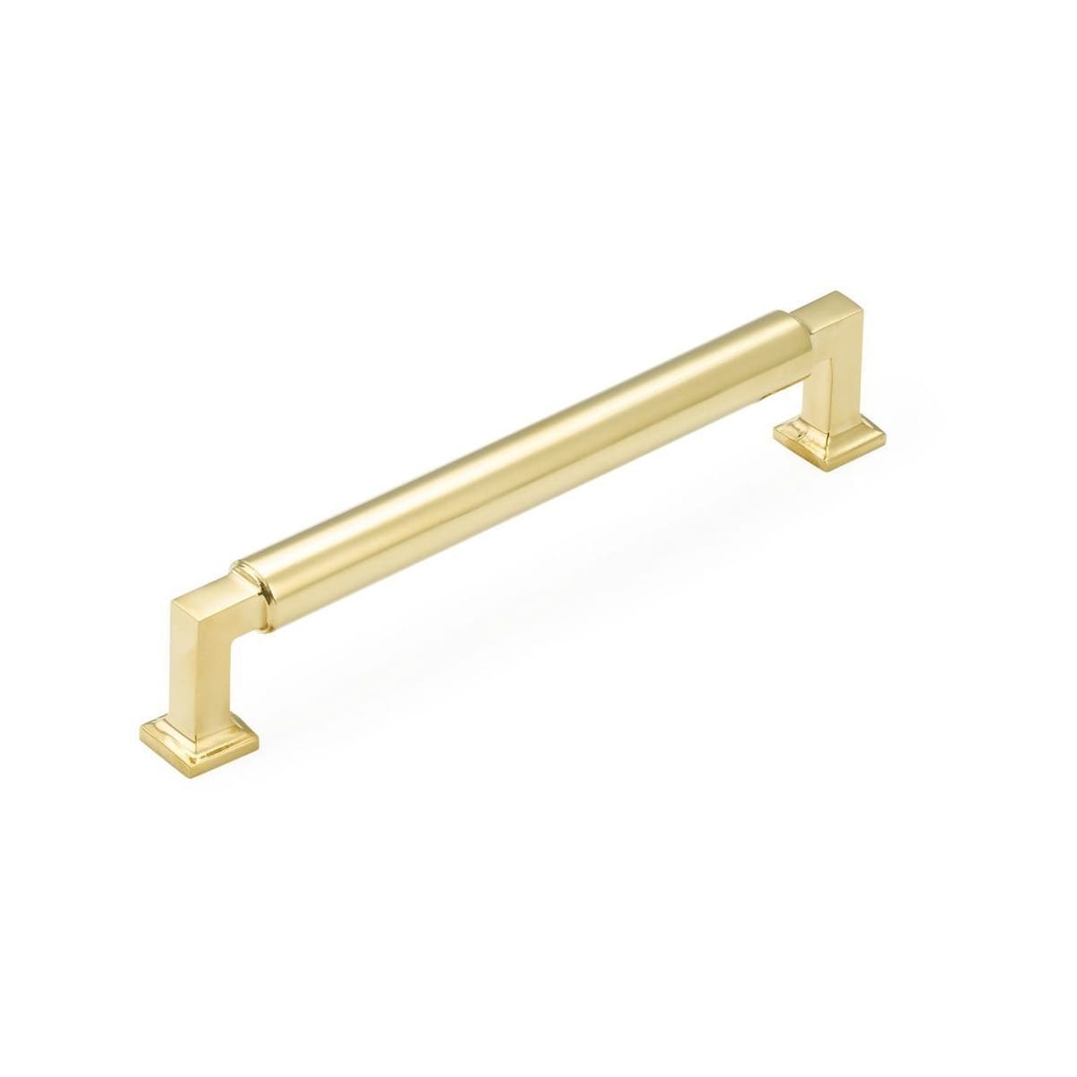 Haniburton 6" Center to Center Urban Modern Solid Brass Luxury Barrel Cabinet Handle / Drawer Pull