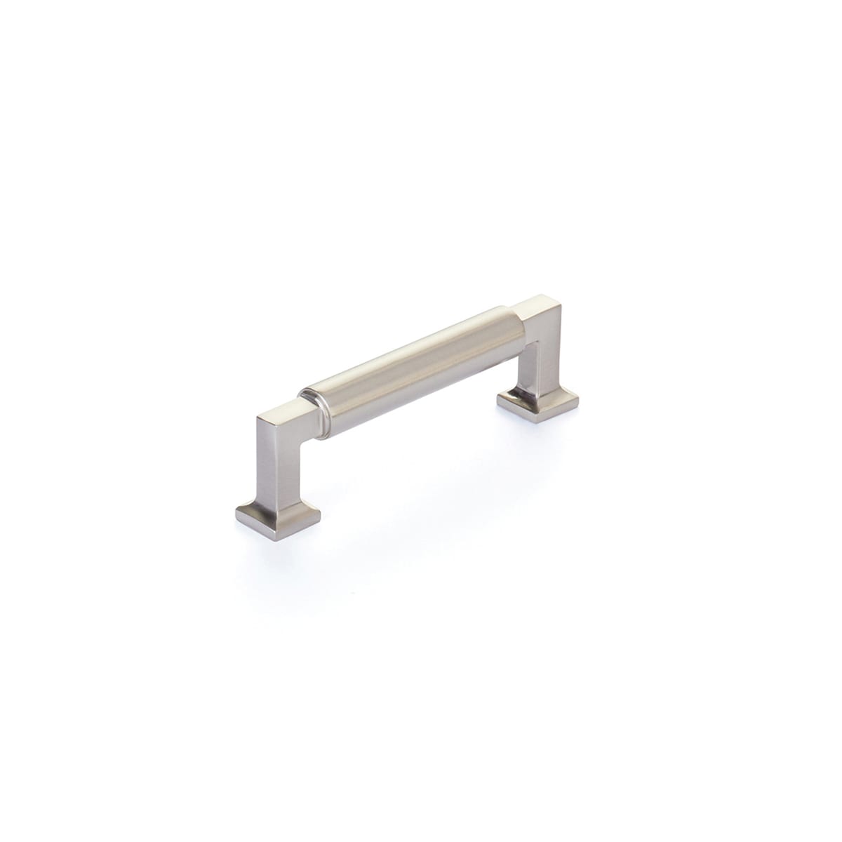 Haniburton 3-1/2" Center to Center Modern Industrial Luxury Barrel Solid Brass Cabinet Handle / Drawer Pull