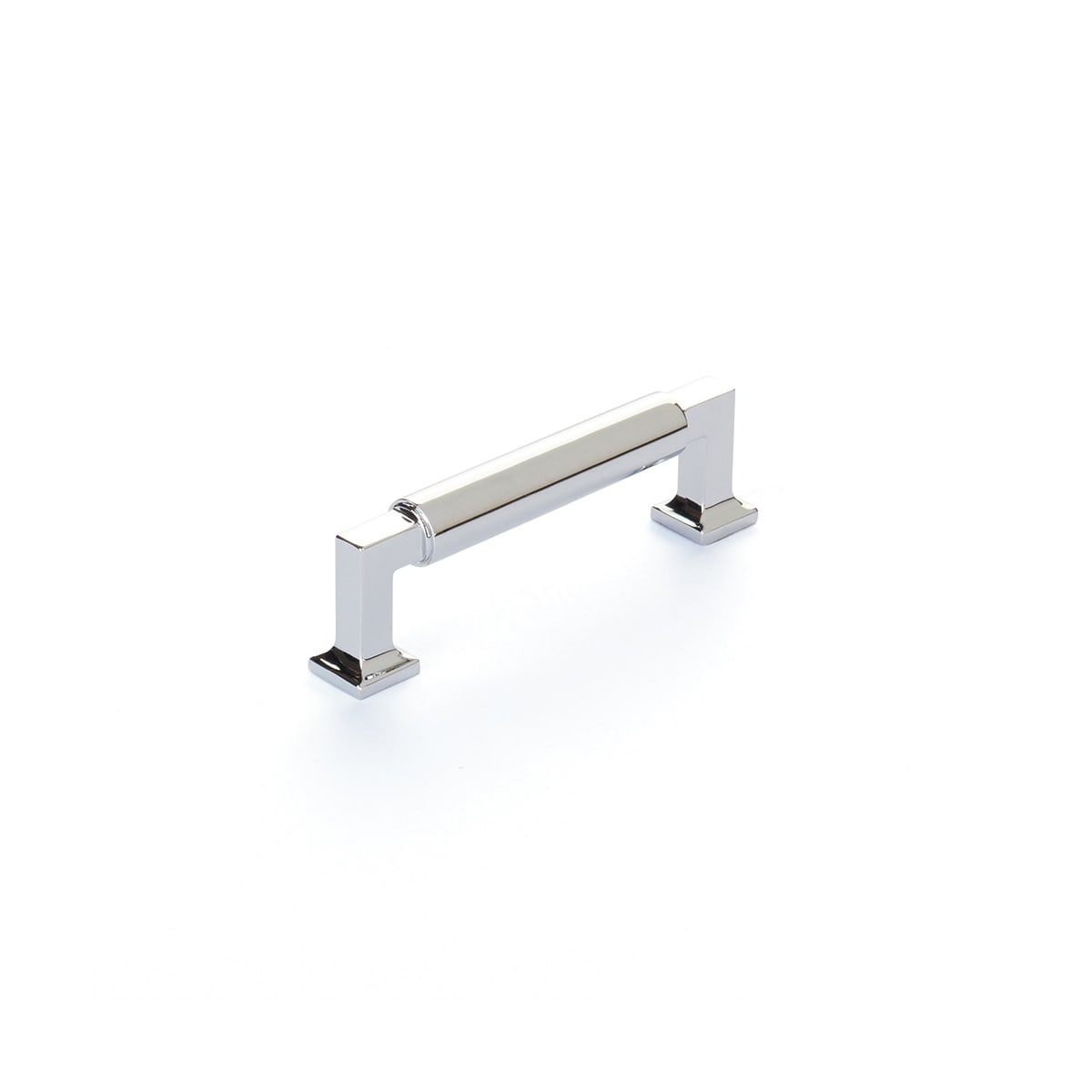 Schaub and Company - 477-26 - Haniburton 3-1/2" Center to Center Modern Industrial Luxury Barrel Solid Brass Cabinet Handle / Drawer Pull in Polished Chrome
