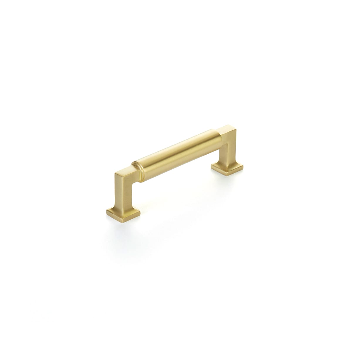 Haniburton 3-1/2" Center to Center Modern Industrial Luxury Barrel Solid Brass Cabinet Handle / Drawer Pull