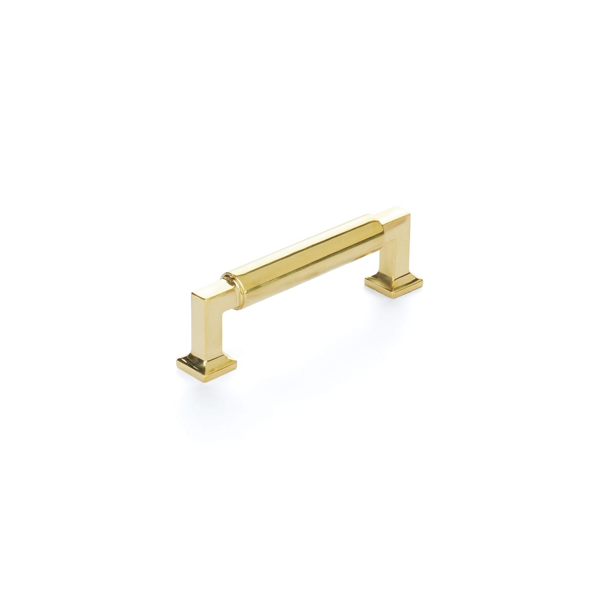 Haniburton 3-1/2" Center to Center Modern Industrial Luxury Barrel Solid Brass Cabinet Handle / Drawer Pull