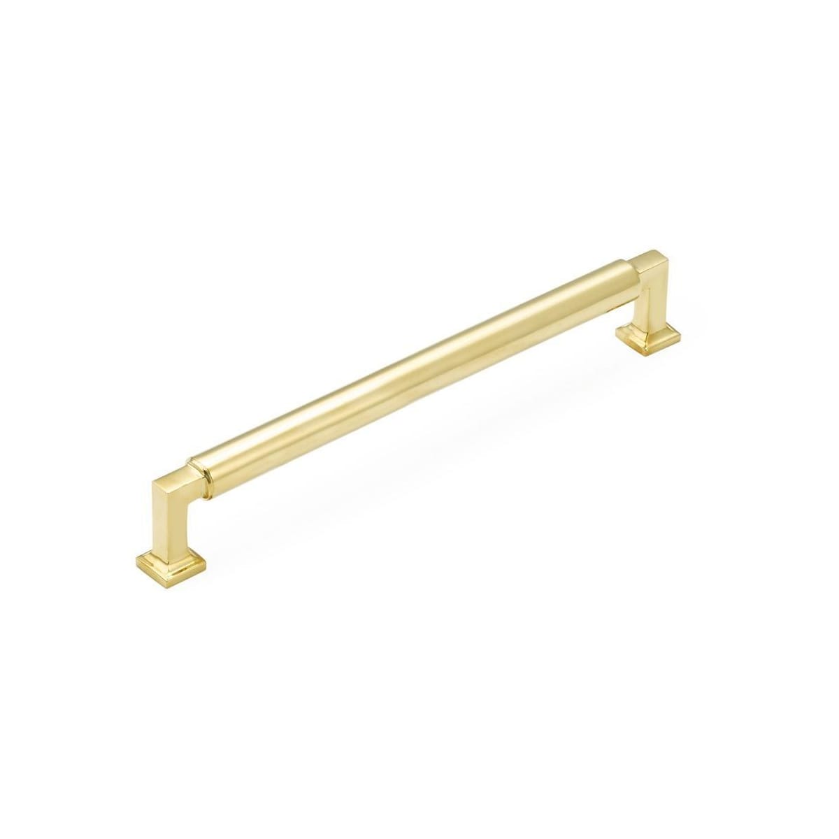 Haniburton 8" Center to Center Urban Modern Solid Brass Barrel Center Luxury Cabinet Handle / Drawer Pull