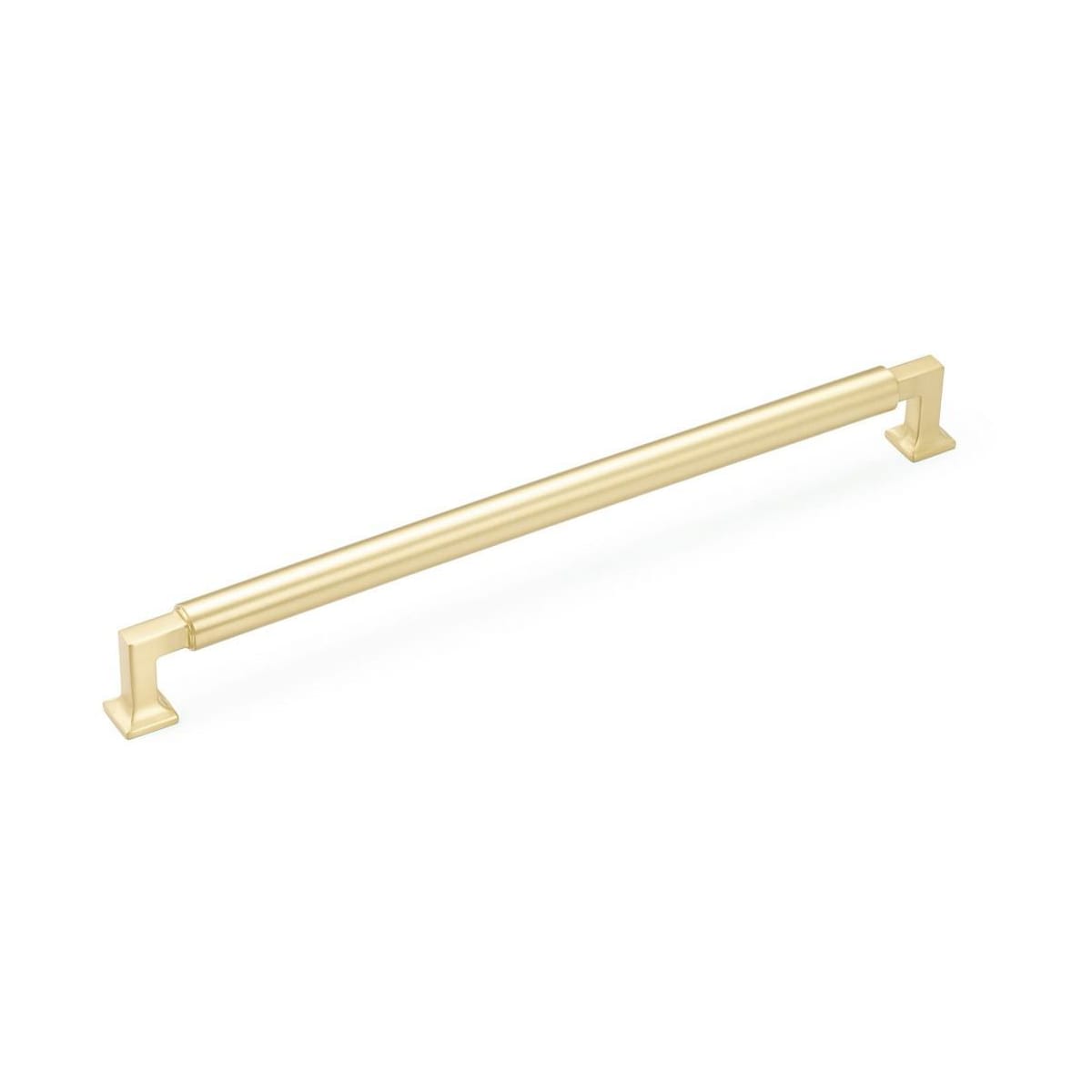 Schaub and Company - 479-SB - Haniburton 15" Center to Center Luxury Modern Barren Appliance Handle / Pull - Solid Brass in Satin Brass