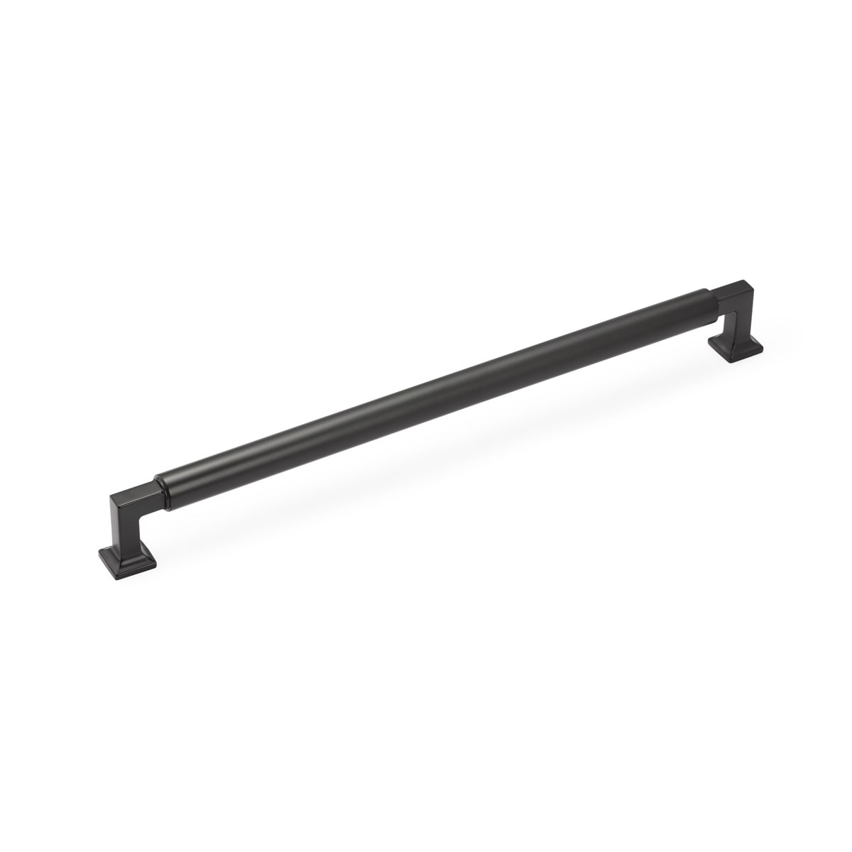 Schaub and Company - 483-MB - Haniburton 18" Center to Center Modern Industrial Barrel Luxury Solid Brass Appliance Handle / Appliance Pull in Matte Black