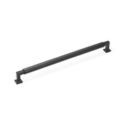 Schaub and Company - 483-MB - Haniburton 18" Center to Center Modern Industrial Barrel Luxury Solid Brass Appliance Handle / Appliance Pull in Matte Black