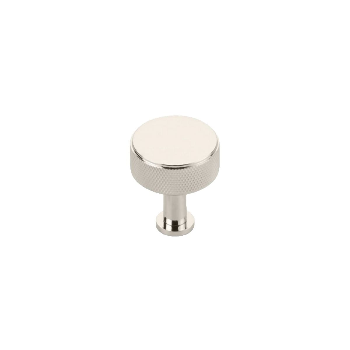 Schaub and Company - 5002-PN - Pub House 1-1/4" Round Flat Diamond Knurled Solid Brass Cabinet Knob / Drawer Knob in Polished Nickel