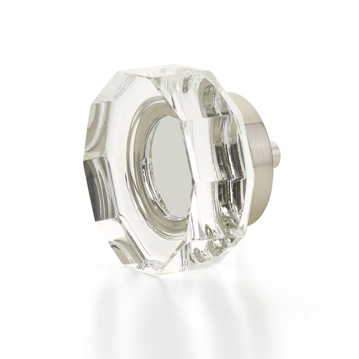 City Lights 1-3/4" Multi-Side Glam Luxury Faceted Glass and Solid Brass Flat Top Cabinet / Drawer Knob