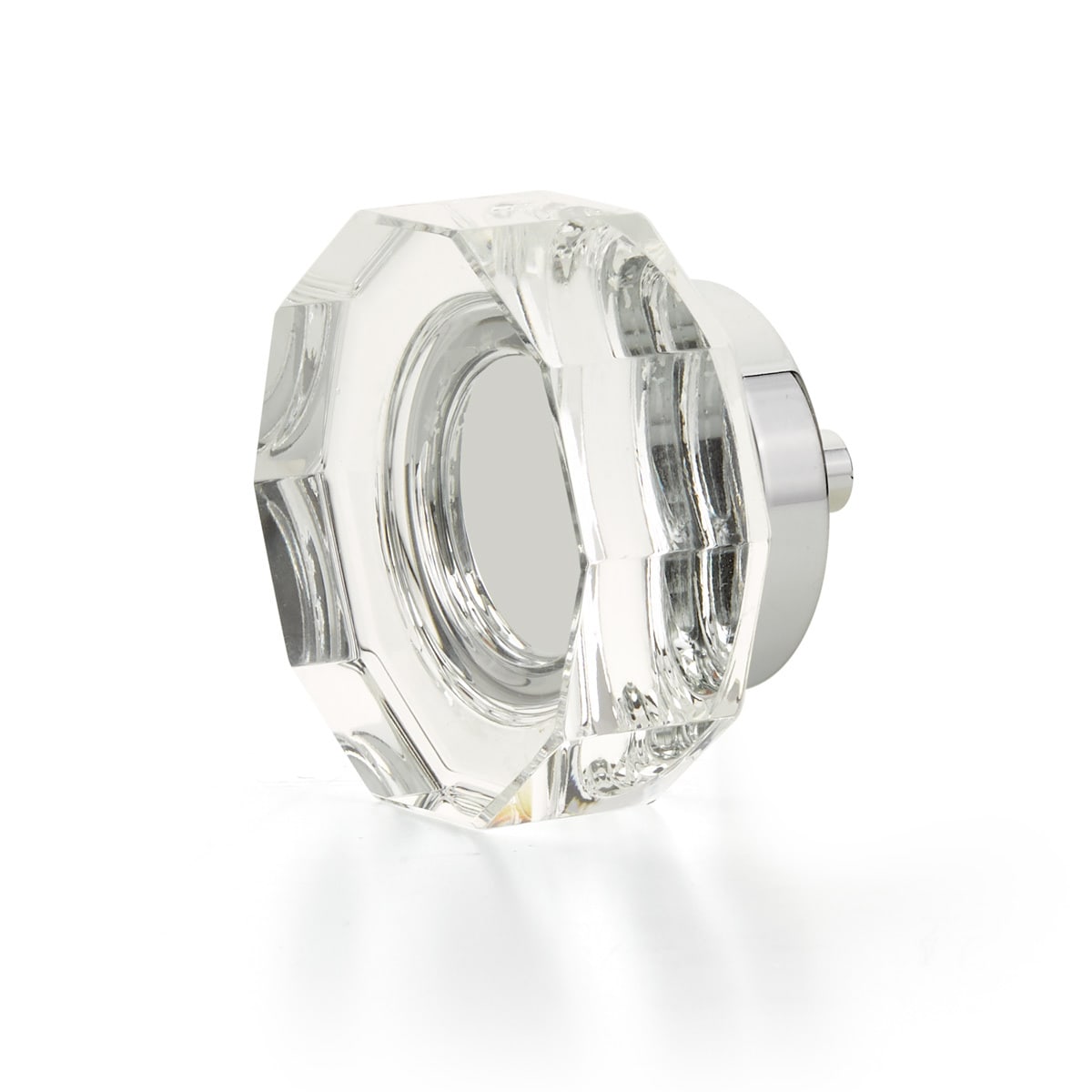 City Lights 1-3/4" Multi-Side Glam Luxury Faceted Glass and Solid Brass Flat Top Cabinet / Drawer Knob