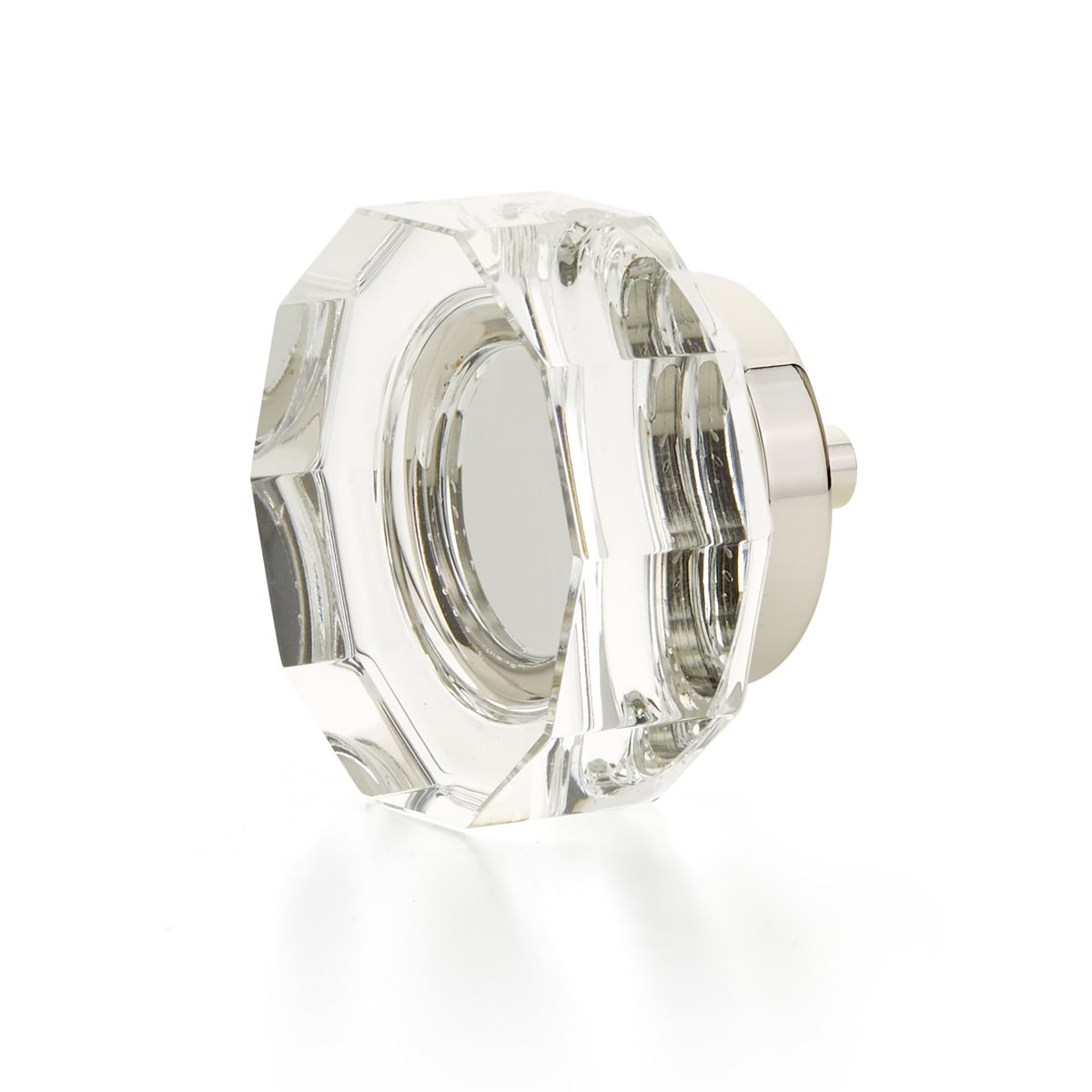 City Lights 1-3/4" Multi-Side Glam Luxury Faceted Glass and Solid Brass Flat Top Cabinet / Drawer Knob