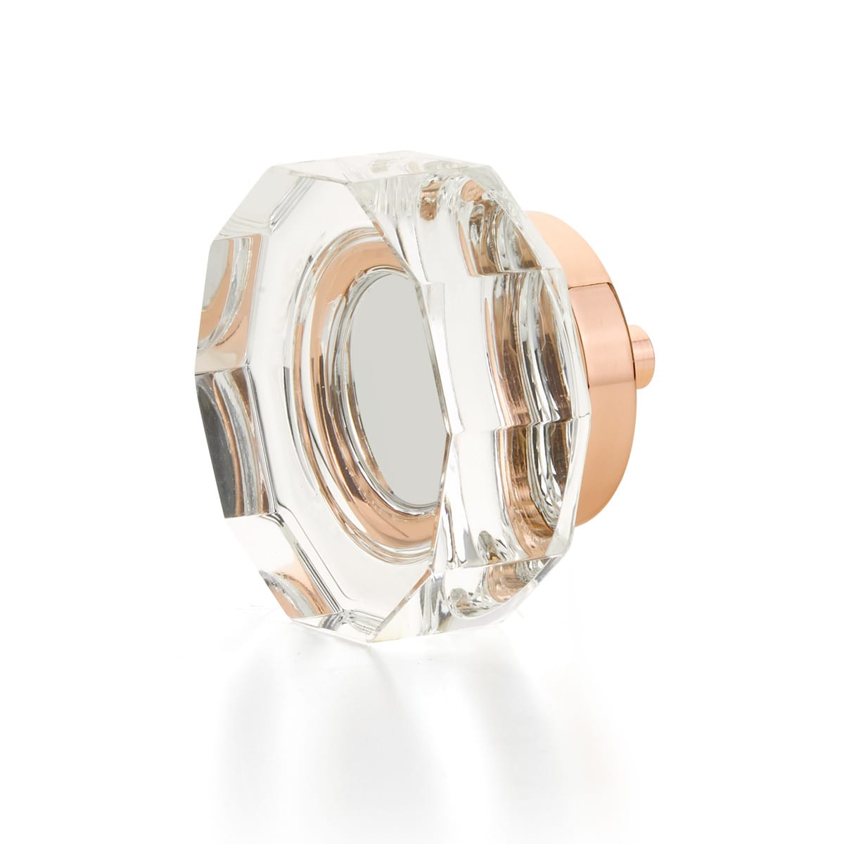 City Lights 1-3/4" Multi-Side Glam Luxury Faceted Glass and Solid Brass Flat Top Cabinet / Drawer Knob