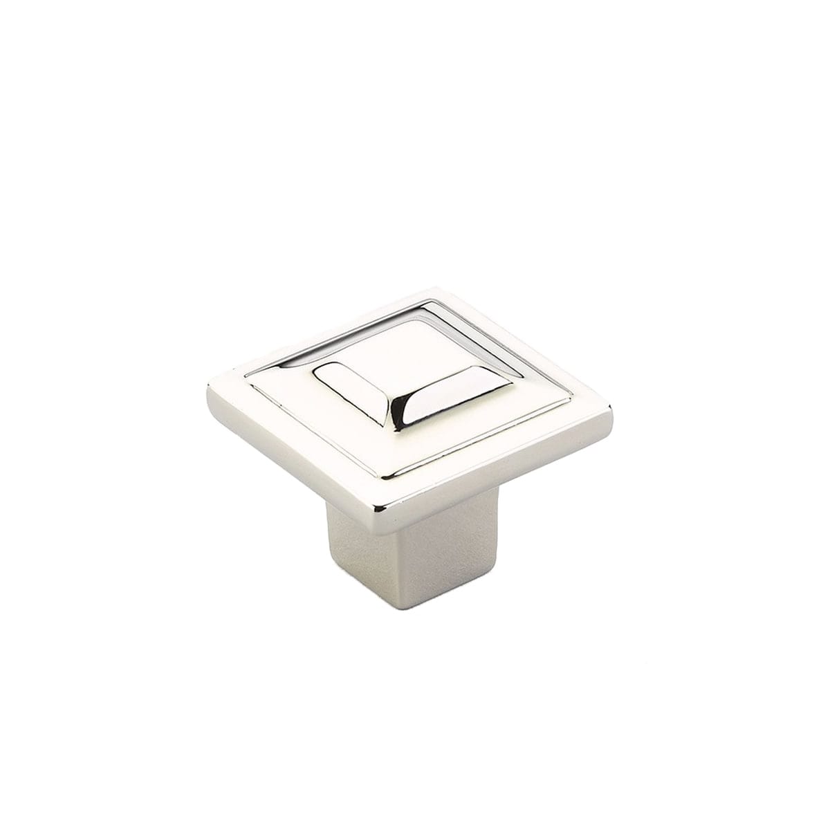 Menlo Park Pack of (25) - 1-1/4" Stepped Square Cabinet Knobs / Drawer Knobs with Mounting Hardware