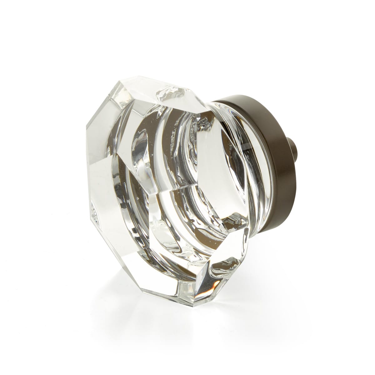 City Lights 1-3/4" Traditional Luxury Glam Faceted Glass and Solid Brass Designer Cabinet / Drawer Knob