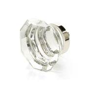 Schaub and Company - 54-PN - City Lights 1-3/4" Traditional Luxury Glam Faceted Glass and Solid Brass Designer Cabinet / Drawer Knob in Polished Nickel