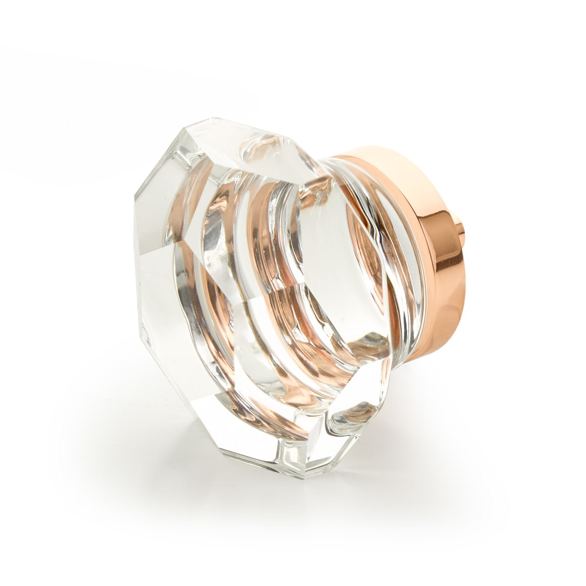 City Lights 1-3/4" Traditional Luxury Glam Faceted Glass and Solid Brass Designer Cabinet / Drawer Knob