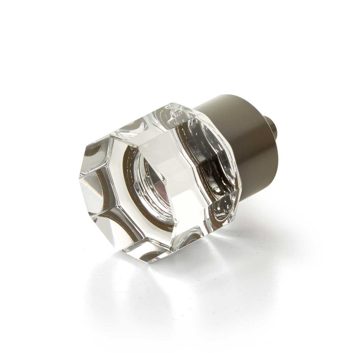 Schaub and Company - 55-10B - City Lights 1-1/8 " Contemporary Luxe Luxury Crystal and Solid Brass Cabinet / Drawer Knob in Oil Rubbed Bronze