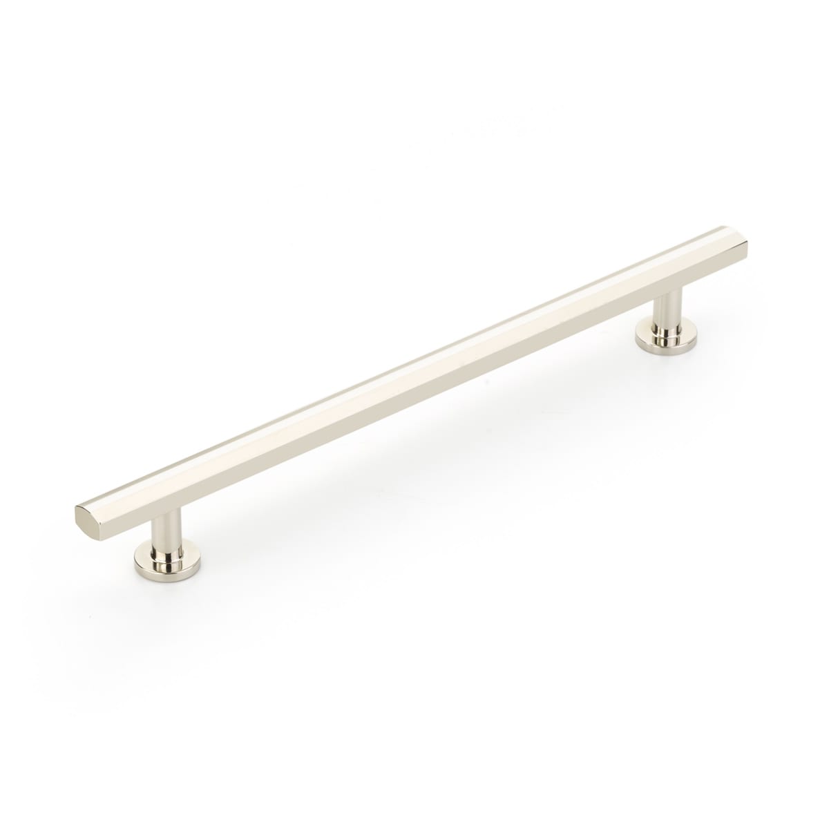 Schaub and Company - 555-PN - Heathrow 8" Center to Center Contemporary Solid Brass Bar Handle Cabinet Pull in Polished Nickel