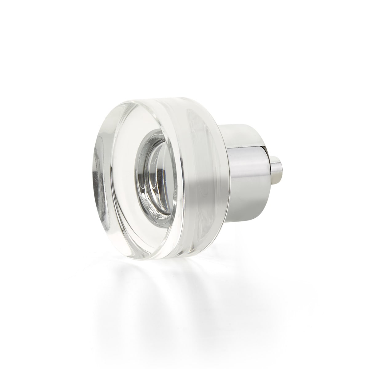 Schaub and Company - 56-26 - City Lights 1-3/8" Round Disc Glass and Solid Brass Luxury Cabinet / Drawer Knob in Polished Chrome
