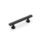 Heathrow 3-1/2" Center to Center Luxury Faceted Solid Brass Cabinet Bar Handle / Drawer Bar Pull with Disc Feet Bases