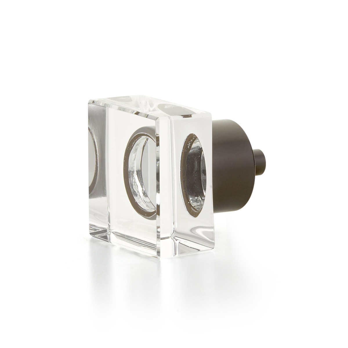 City Lights 1-1/4" Modern Square Luxury Solid Brass and Glass Cabinet / Drawer Knob