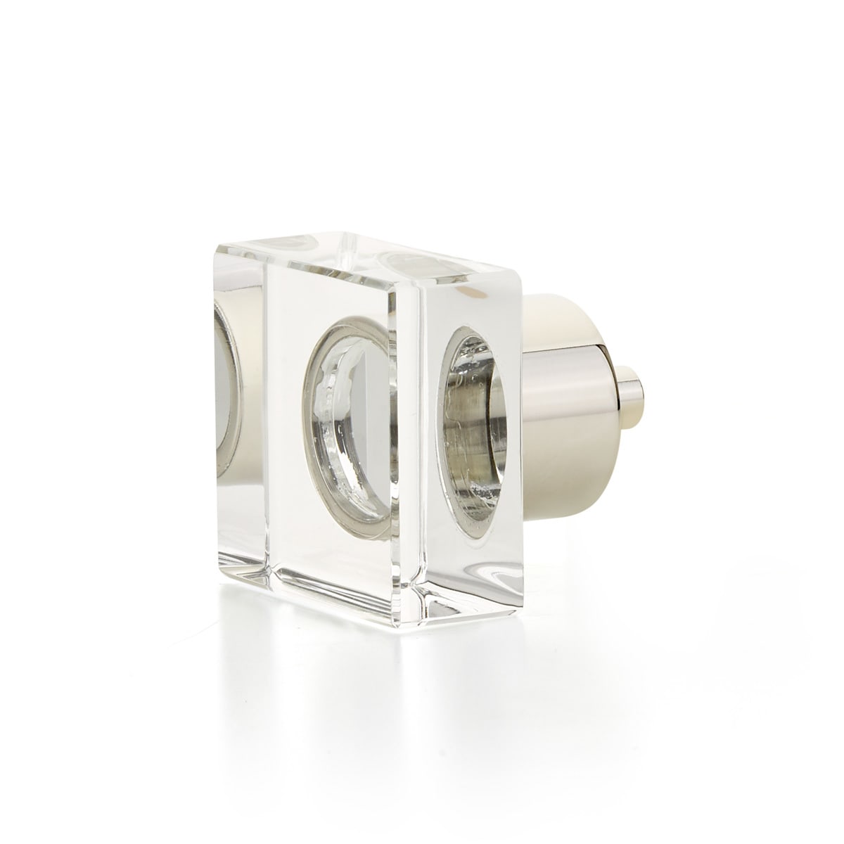 City Lights 1-1/4" Modern Square Luxury Solid Brass and Glass Cabinet / Drawer Knob