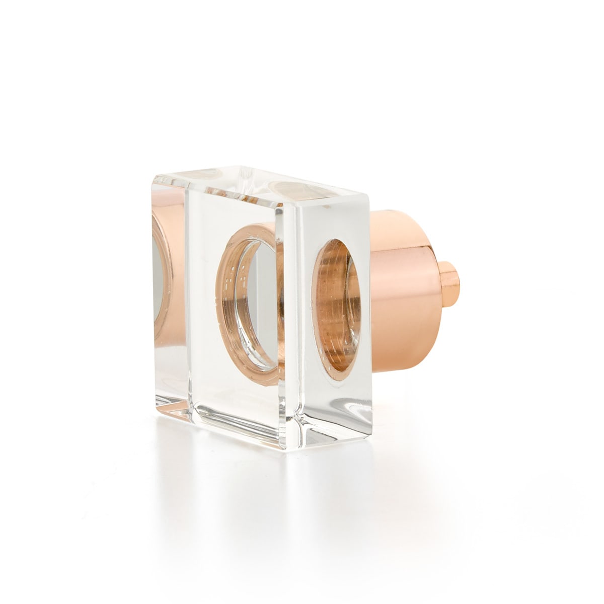 City Lights 1-1/4" Modern Square Luxury Solid Brass and Glass Cabinet / Drawer Knob