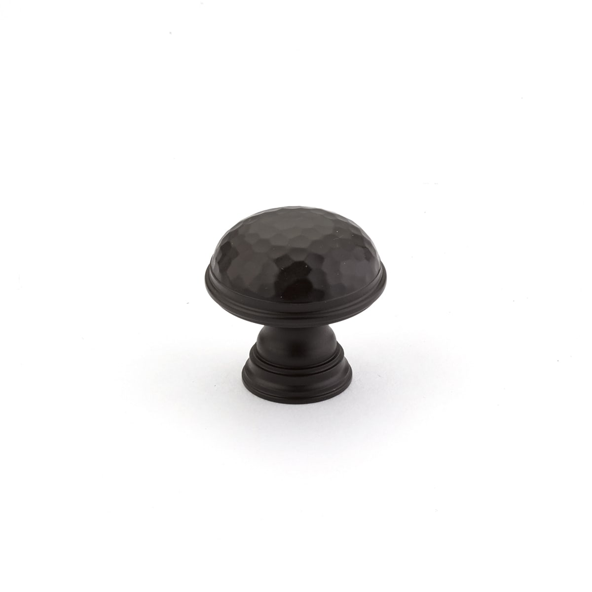 Atherton 1-1/4" Solid Brass Hammered Texture Round Cabinet Knob with Smooth Edge