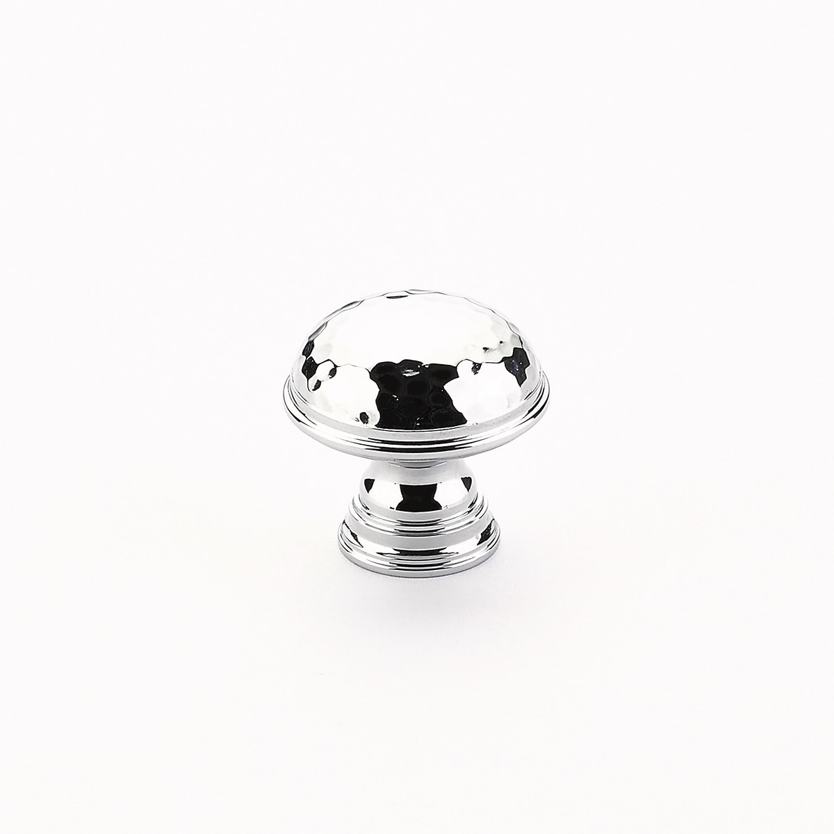 Atherton 1-1/4" Solid Brass Hammered Texture Round Cabinet Knob with Smooth Edge