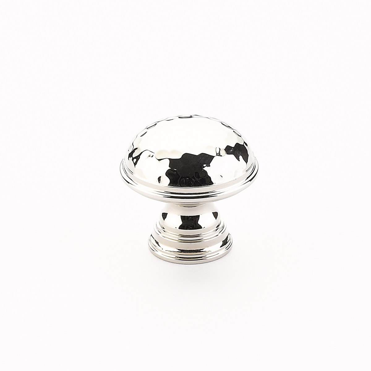 Atherton 1-1/4" Solid Brass Hammered Texture Round Cabinet Knob with Smooth Edge