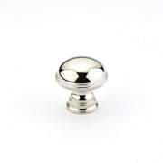 Atherton 1-1/4" Classic Traditional Smooth Round Solid Brass Cabinet Knob - Mushroom