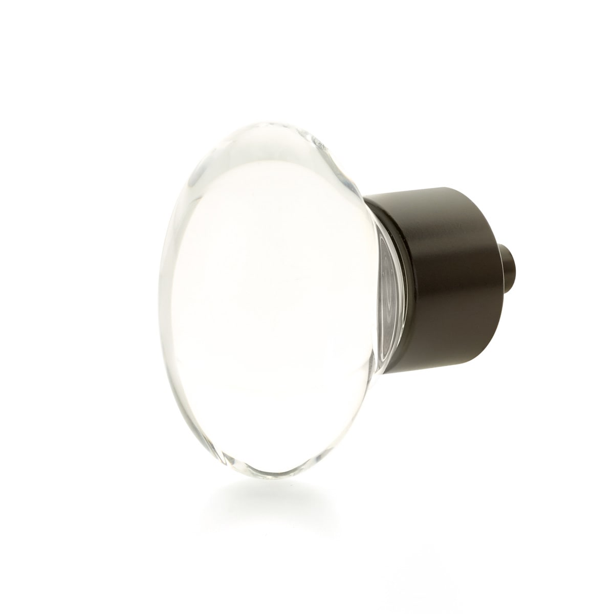 City Lights 1-3/4" Oval Luxury Solid Brass and Glass Egg Cabinet / Drawer Knob