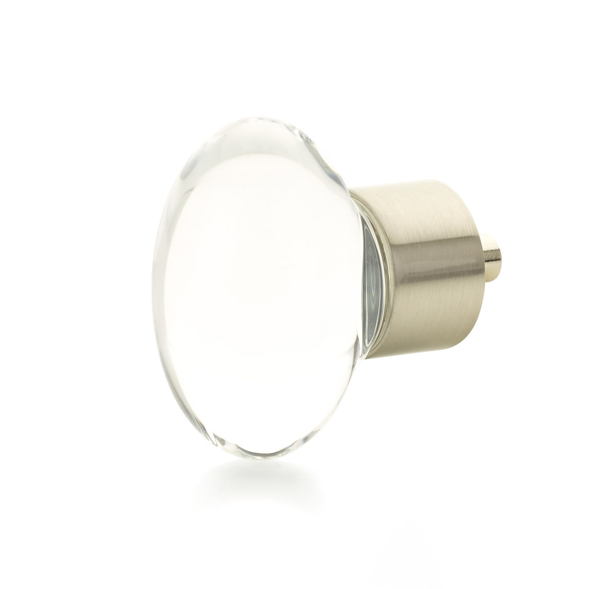 City Lights 1-3/4" Oval Luxury Solid Brass and Glass Egg Cabinet / Drawer Knob