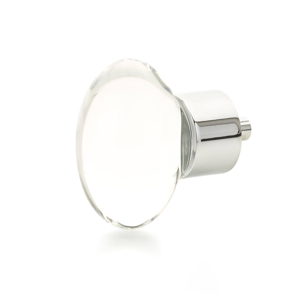 Schaub and Company - 60-26 - City Lights 1-3/4" Oval Luxury Solid Brass and Glass Egg Cabinet / Drawer Knob in Polished Chrome