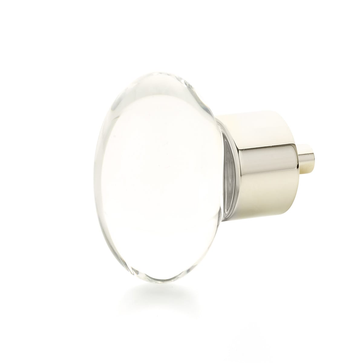 City Lights 1-3/4" Oval Luxury Solid Brass and Glass Egg Cabinet / Drawer Knob