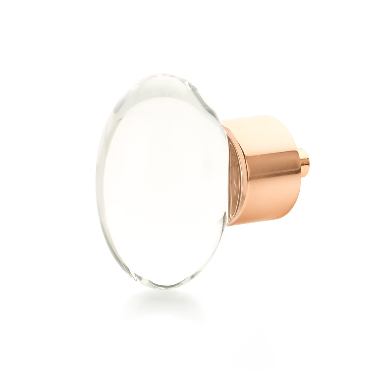 City Lights 1-3/4" Oval Luxury Solid Brass and Glass Egg Cabinet / Drawer Knob