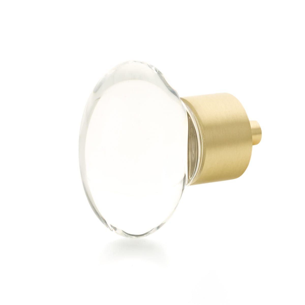 City Lights 1-3/4" Oval Luxury Solid Brass and Glass Egg Cabinet / Drawer Knob
