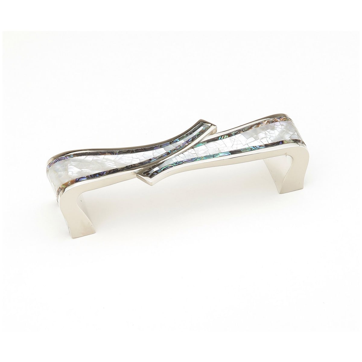 Avalon Bay 4" Center to Center Designer Solid Brass Cabinet Pull with Shell Inlay