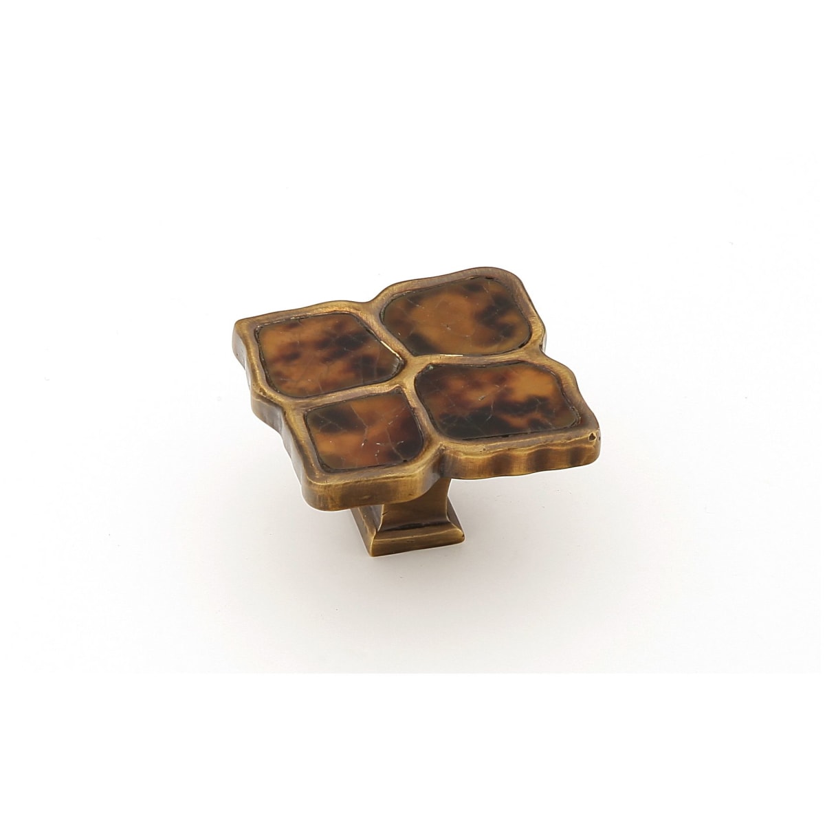 Symphony 1.5" Solid Brass Coastal Designer Luxury Cabinet Knob with Shell Inlays