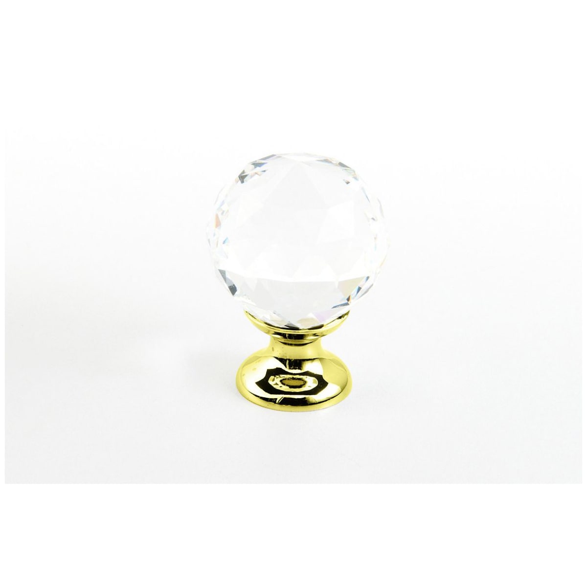 Schaub and Company - 70-CS-03 - Stargaze 1-1/8" Faceted Crystal Cabinet Knob with Solid Brass Base in Polished Brass