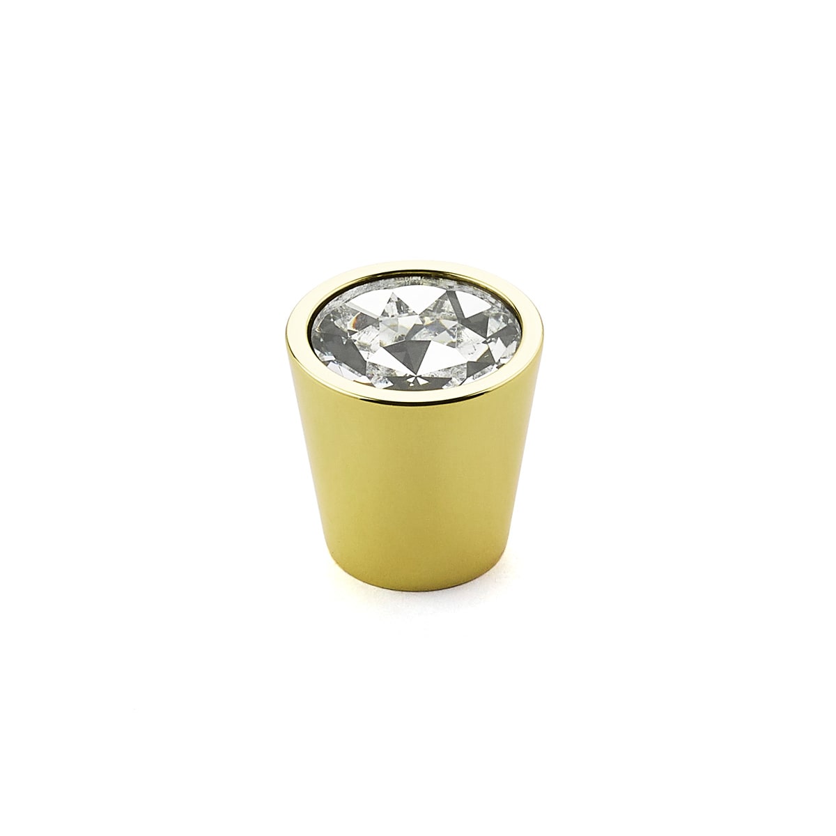 Stargaze 1-1/16" Modern Luxury Cone Solid Brass Mini Cabinet Knob with Accent Glass Crystal