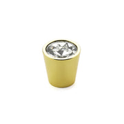 Stargaze 1-1/16" Modern Luxury Cone Solid Brass Mini Cabinet Knob with Accent Glass Crystal