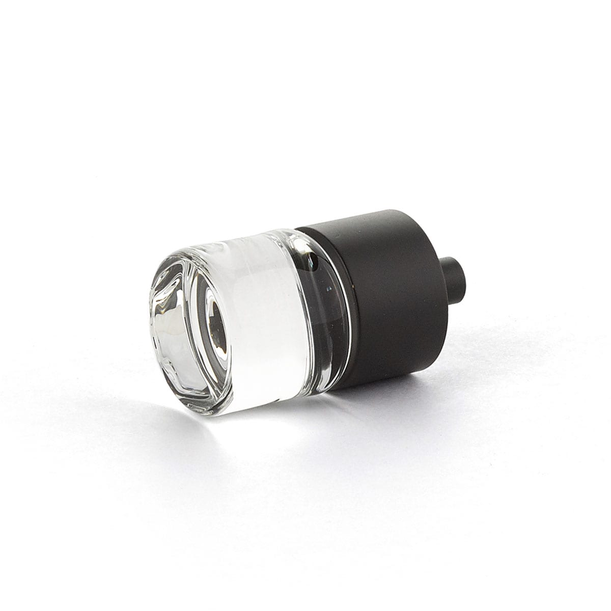 City Lights 7/8" Cylindrical Luxury Solid Brass and Glass Mini Button Cabinet / Drawer Knob