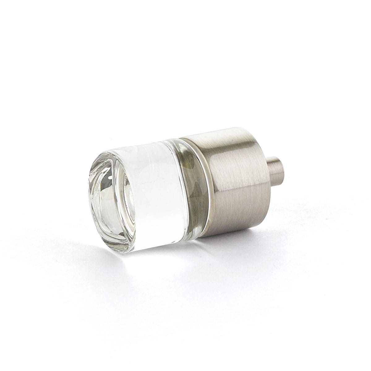 City Lights 7/8" Cylindrical Luxury Solid Brass and Glass Mini Button Cabinet / Drawer Knob
