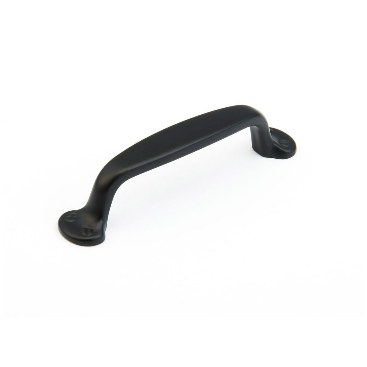 Schaub and Company - 742-FB - Country 4" Center to Center Solid Brass Traditional Handle Cabinet Pull in Flat Black
