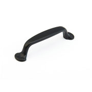 Schaub and Company - 742-FB - Country 4" Center to Center Solid Brass Traditional Handle Cabinet Pull in Flat Black