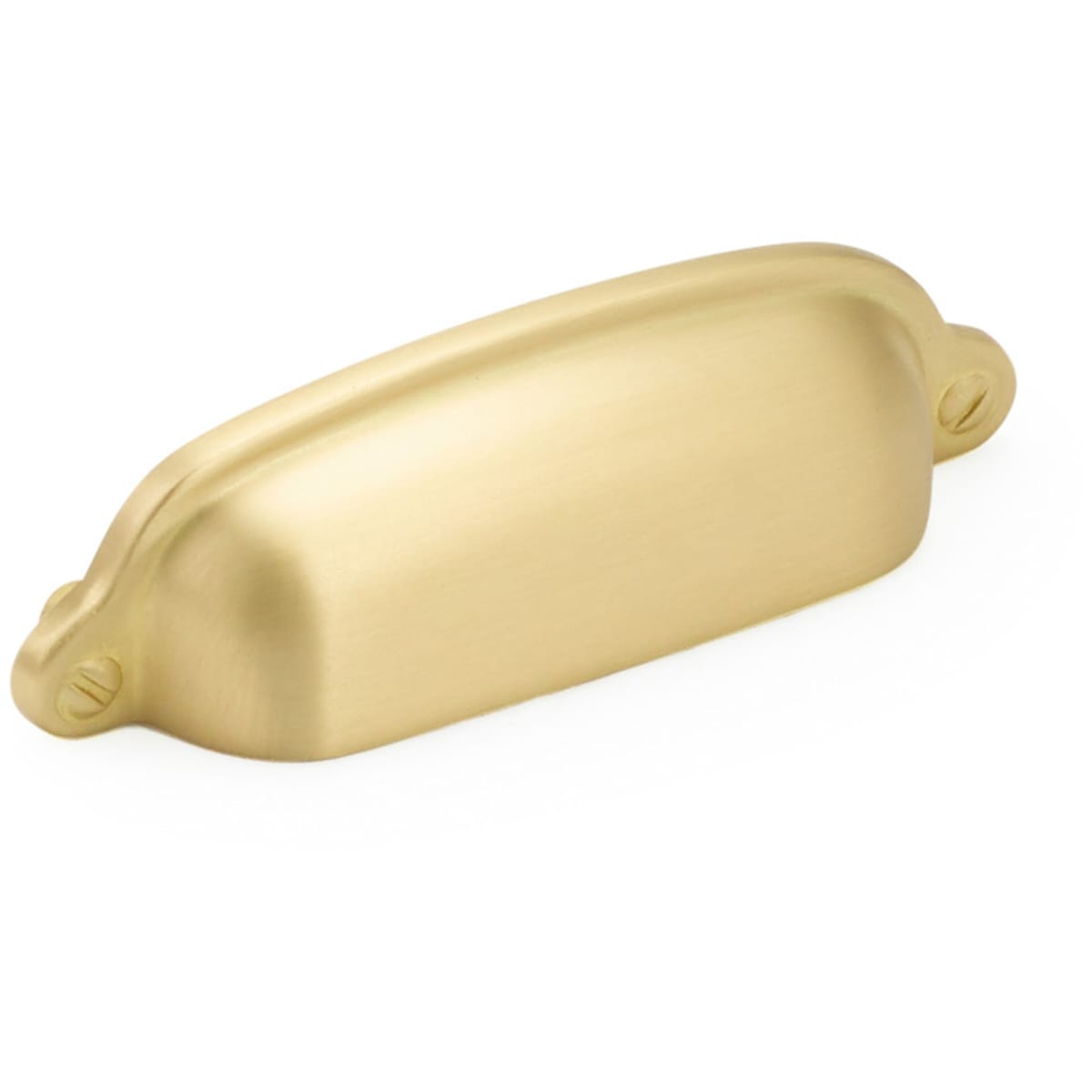 Schaub and Company - 743-SB - Country 3" Center to Center Solid Brass Traditional Shell / Cup Cabinet Pull in Satin Brass