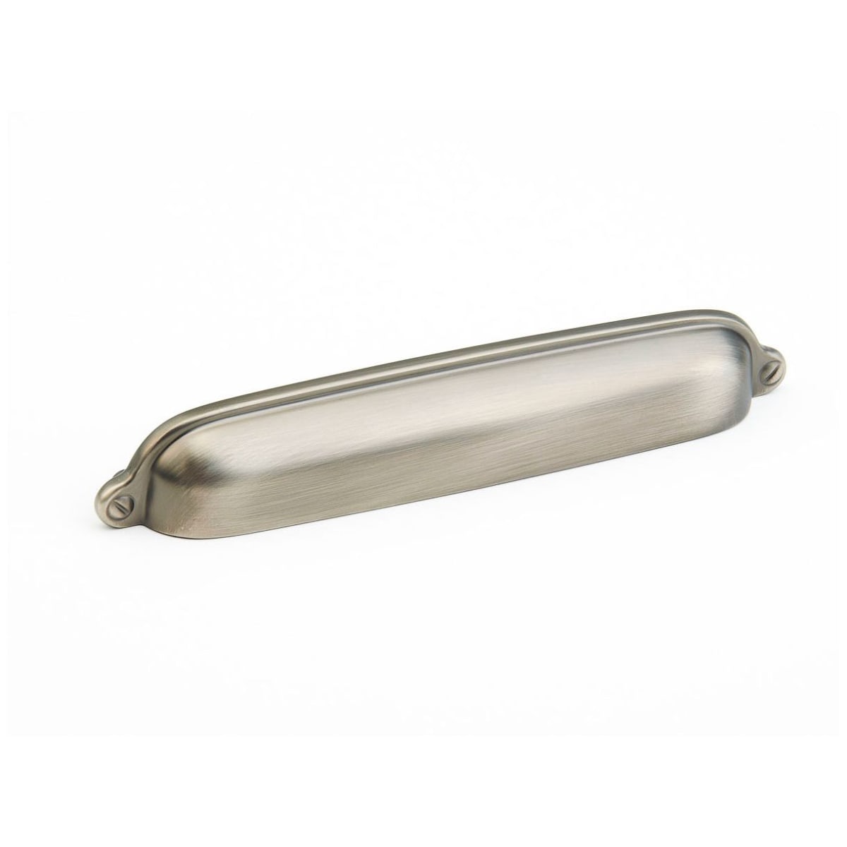 Schaub and Company - 744-AN - Country 6" Center to Center Solid Brass Traditional Shell / Cup Cabinet Pull in Antique Nickel