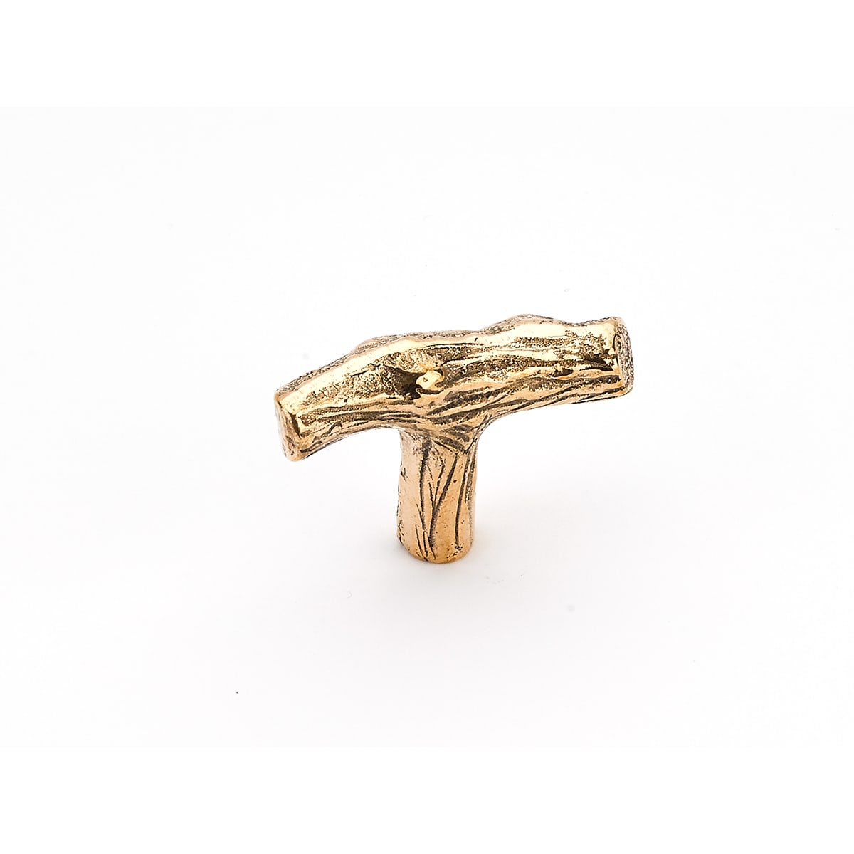 Mountain 2" Rustic Cabin Tree Twig Branch Cast Bronze T Bar Cabinet Knob - Made in Italy