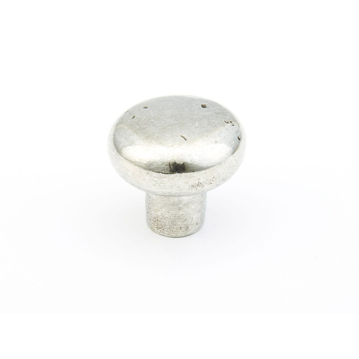 Artifex Rustic 1-5/8" Mushroom Round Britannium Pewter Cabinet Knob - Made in Italy