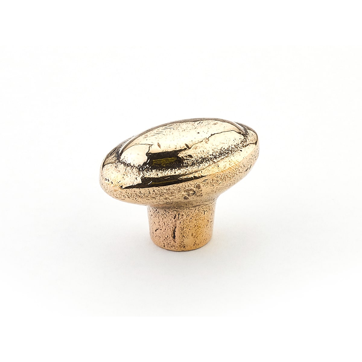 Mountain 1-7/8" Rustic Oval Egg Solid Bronze Cabinet Knob - Made in Italy