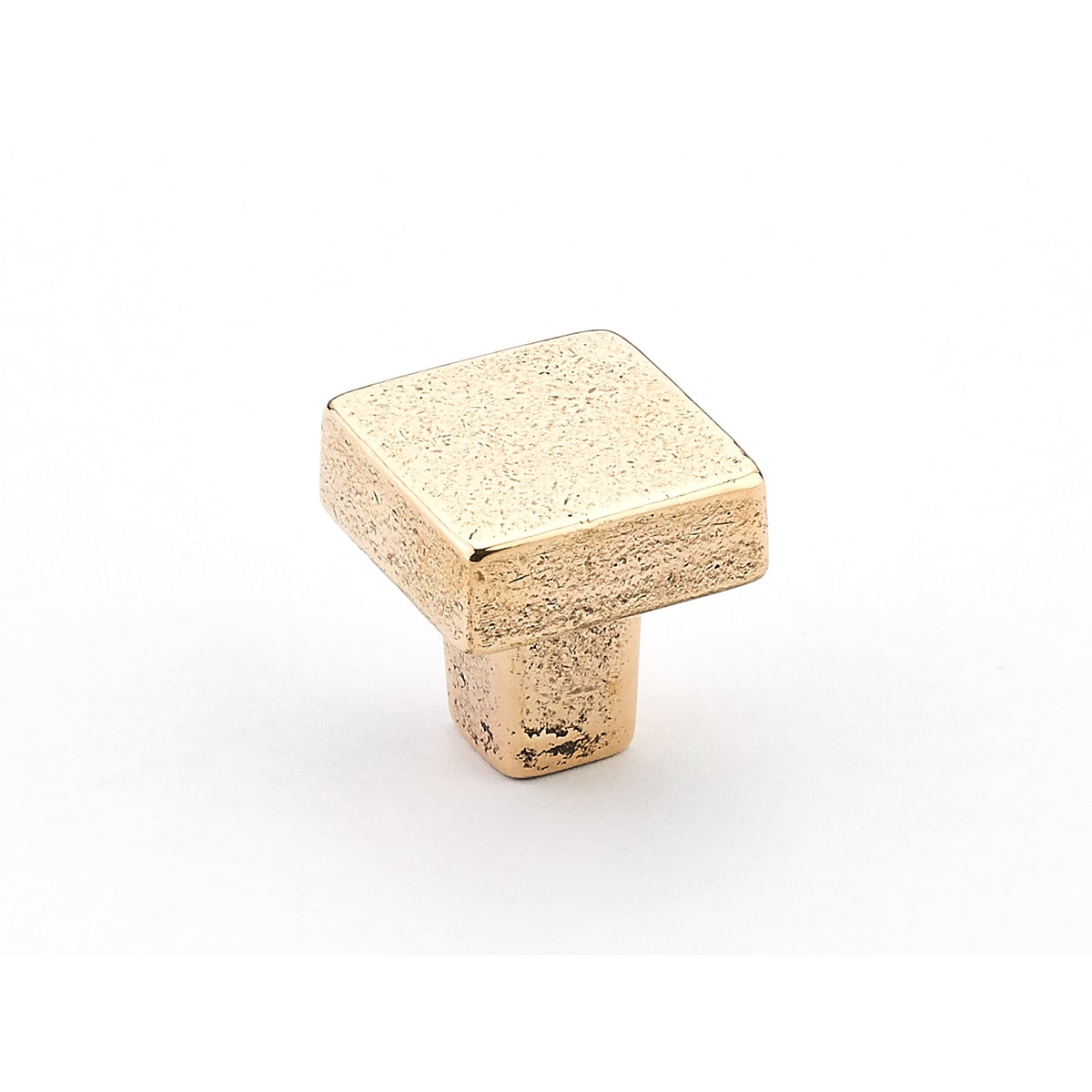 Schaub and Company - 789-NB - Vinci 1-1/4" Luxury Modern Rustic Block Square Cast Bronze Cabinet Knob - Made in Italy in Natural Bronze